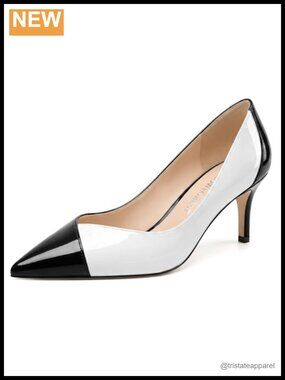 Pointed Toe Stiletto Heels 2.5 Inch Slip On Patent Leather Pumps